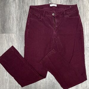 LOFT Corduroy Burgundy Pants size 28/6 curvy straight